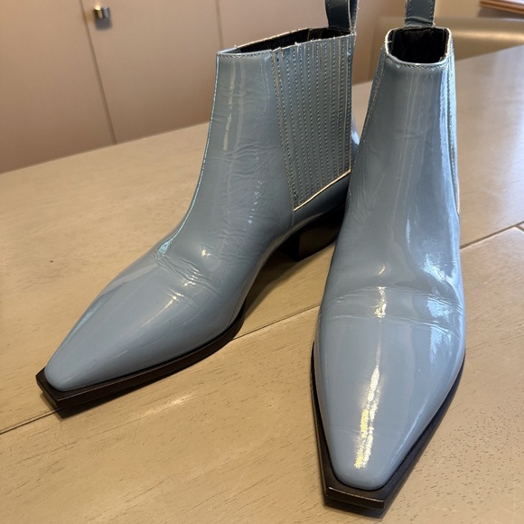 AEYDE - new! (38) Periwinkle Lt Blue Patent Leather Booties - Picture 8 of 8